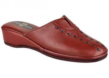 Παντόφλες γυναικείες | Δερμάτινες | Υφαντίδης | Μπορντό | 110302 - Υφαντίδης - 